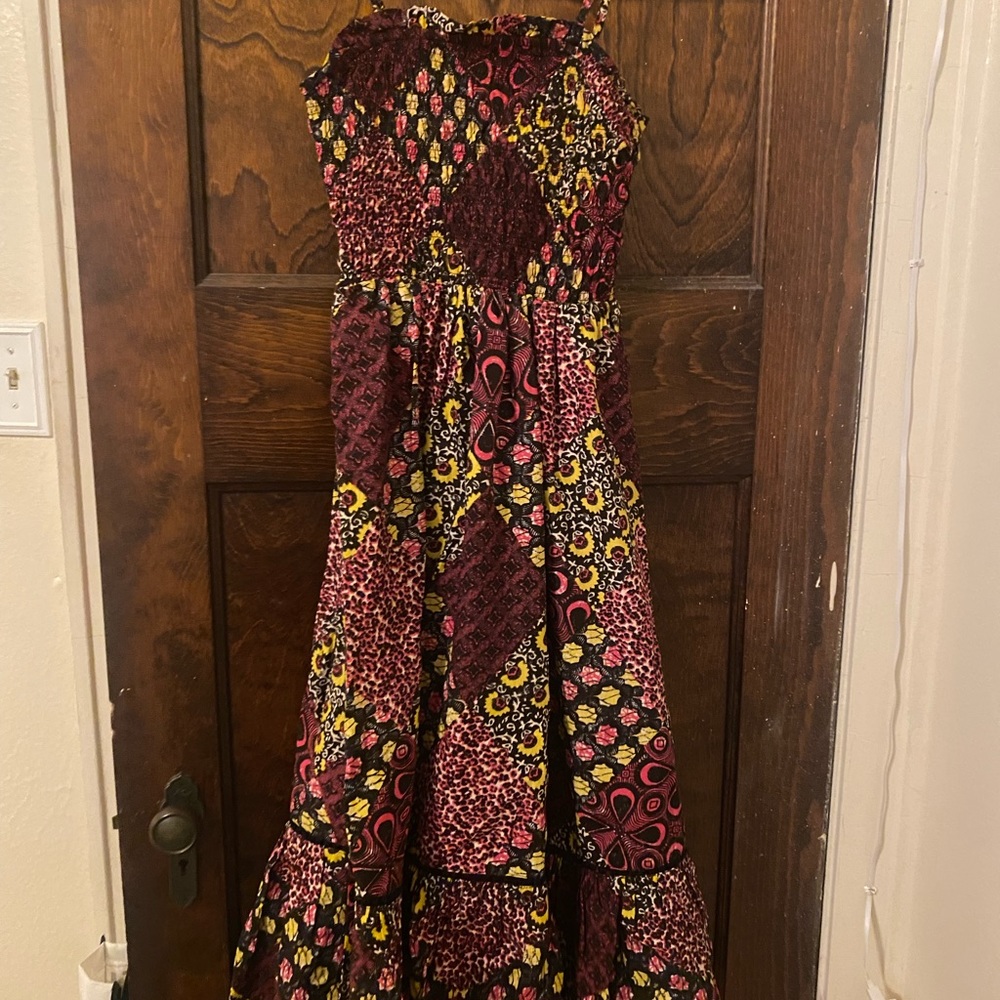 EUC—Abstract Smocked Maxi Dress—Anthropologie